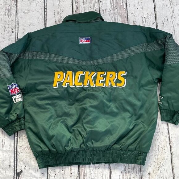 Vintage 1990s Green Bay Packers Pro Line Logo Athletic NFL Football Jacket - Picture 2 of 15